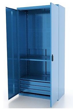 Шкаф металлический 2 полки, 3 ящика FERRUM Classic синий 03.3032-5015 ― FERRUM